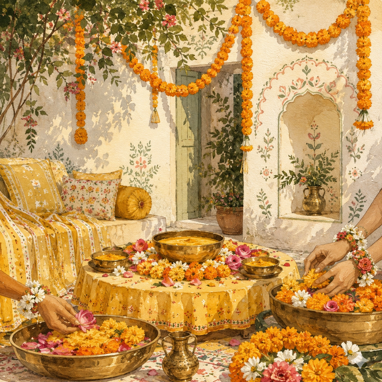Decorative illustration for Haldi
